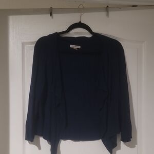 Roz & Ali Navy Blue Open-Front Cardigan